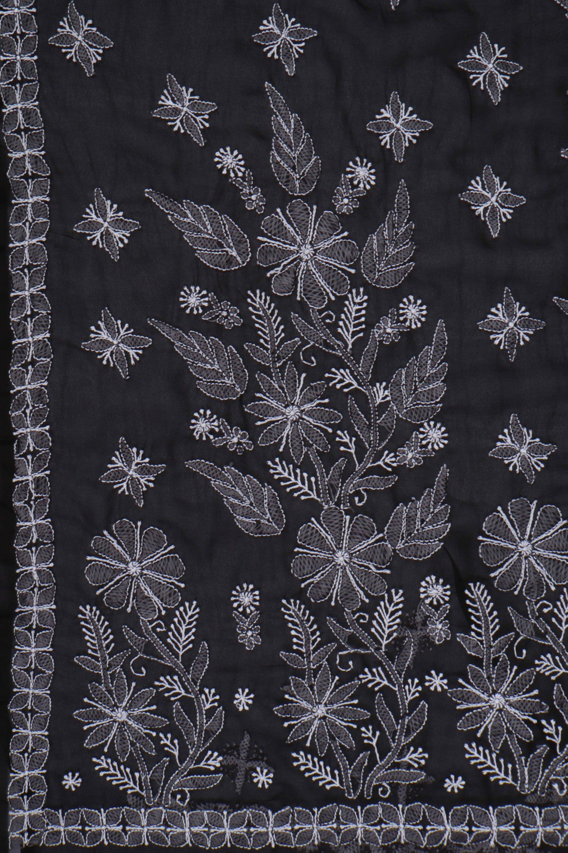 Ada Hand Embroidered Black Georgette Lucknowi Chikankari Saree with Blouse A568847
