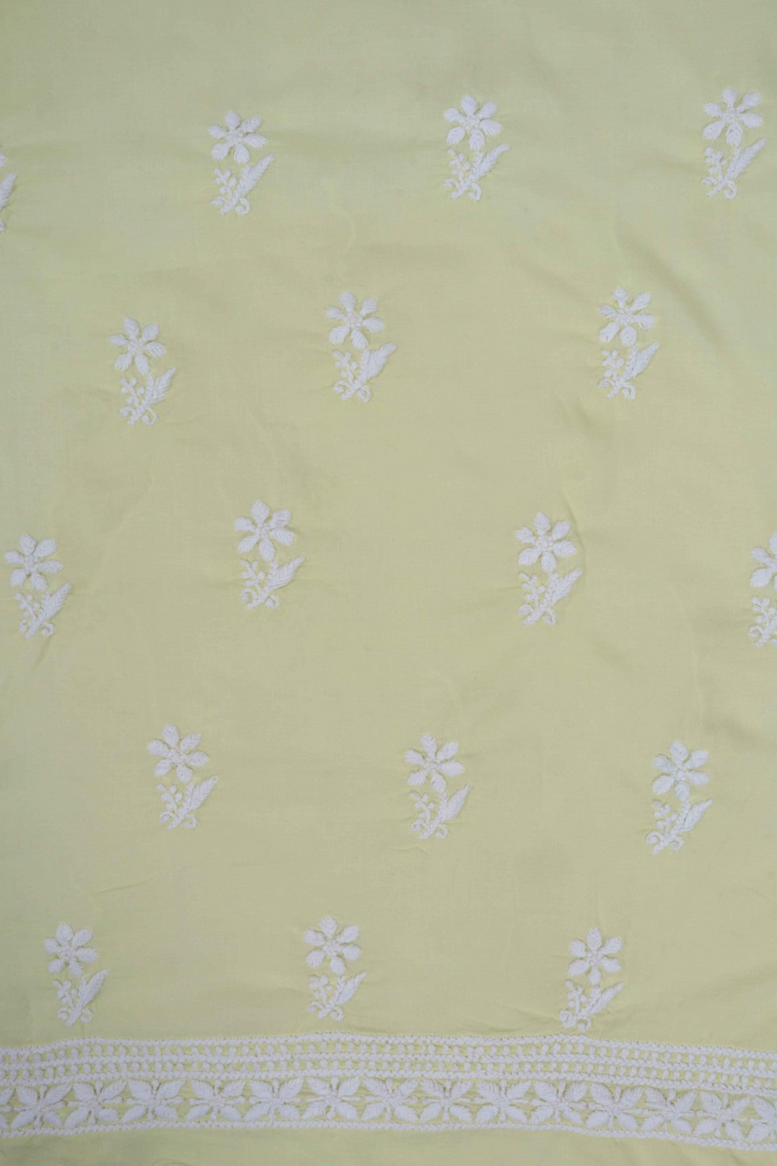 Ada Hand Embroidered Lemon Modal Lucknowi Chikankari Unstitched Suit Piece 01A172731