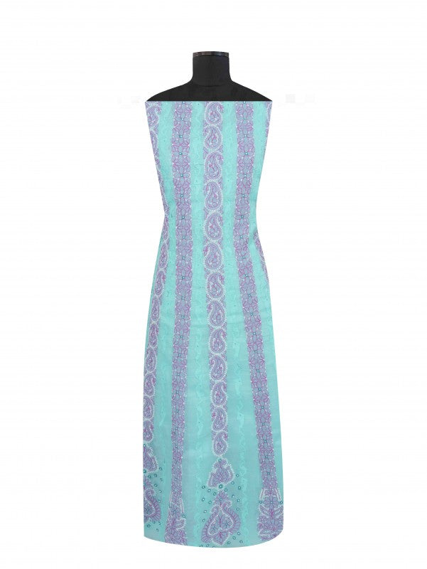 Ada Hand Embroidered Sea Green Cotton Lucknowi Chikankari Unstitched Suit Piece 01A79223
