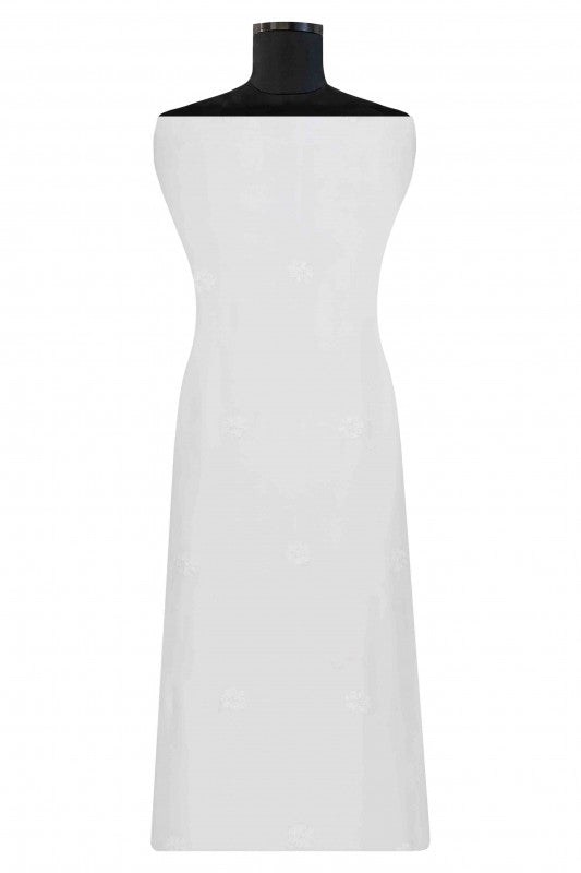 Ada Hand Embroidered White Georgette Lucknowi Chikan Unstitched Kurta Piece With Pearl Work A474897