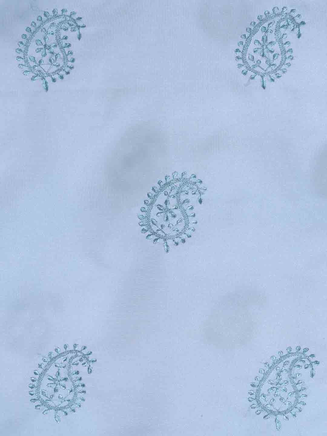 Ada Hand Embroidered Sky Blue Organza Lucknowi Chikankari Curtain A19045