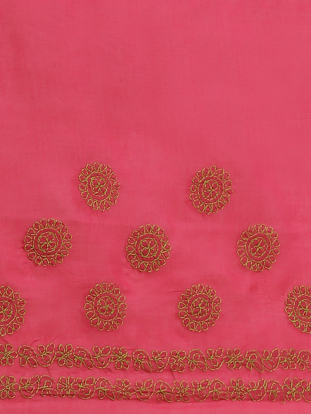 Ada Hand Embroidered Magenta Cotton Lucknow Chikan Saree With Blouse A311168