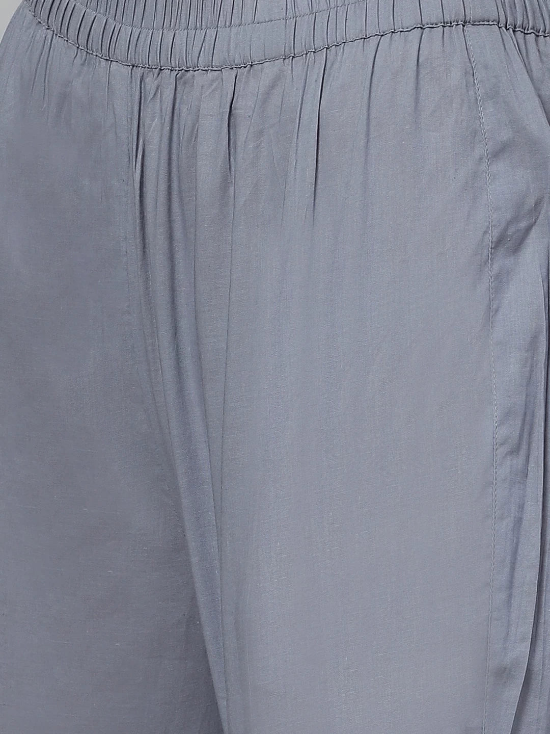 Ada Hand Embroidered Grey Cotton Lucknowi Chikankari A-Line Kurta With Trouser A100338