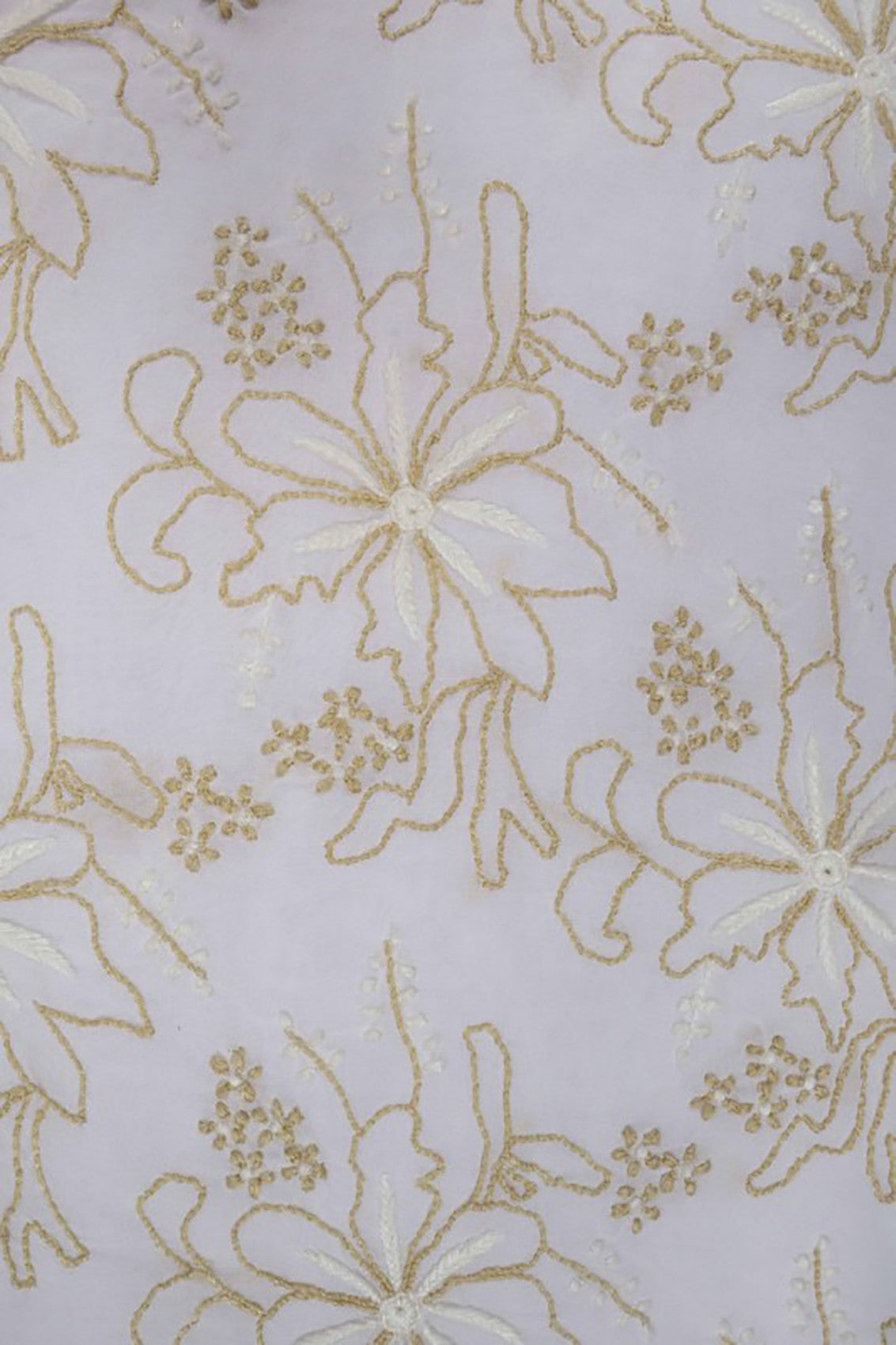 Ada Hand Embroidered White Cotton Lucknowi Chikankari Unstitched Suit Piece A533129