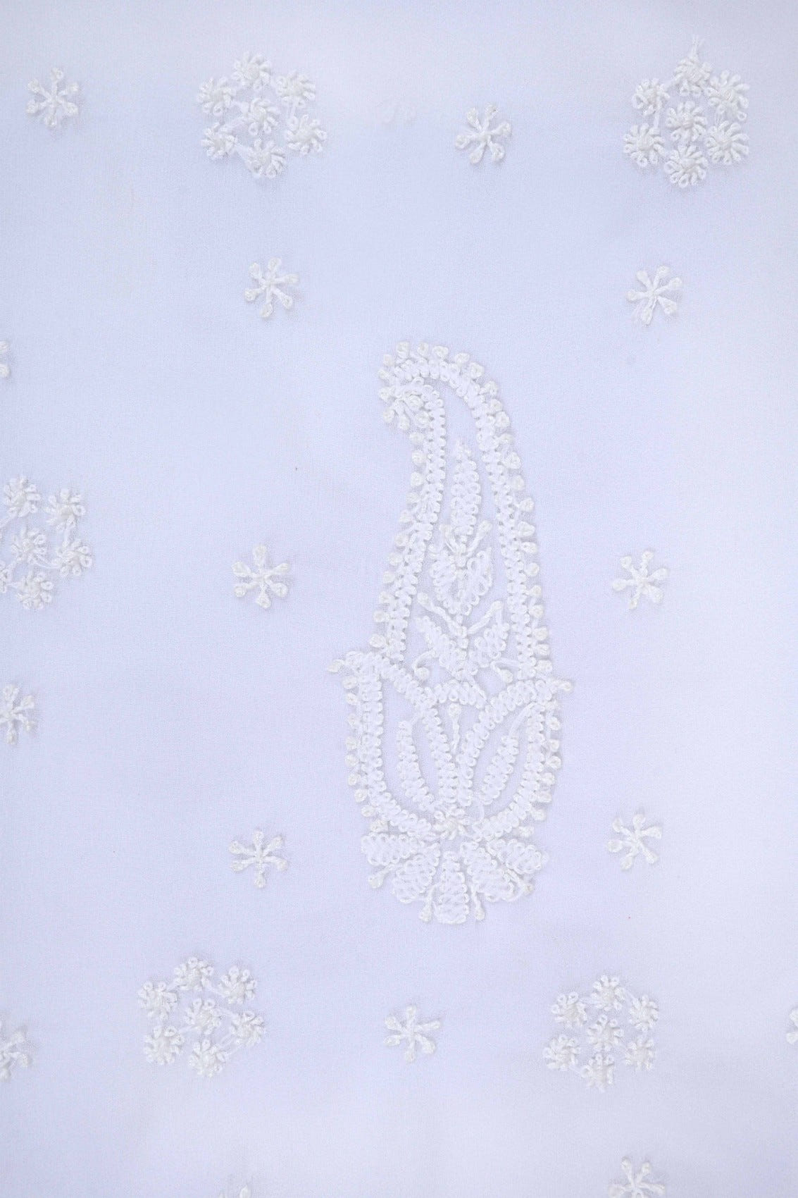 Ada Hand Embroidered White Georgette Lucknowi Chikankari Saree With Blouse A170290