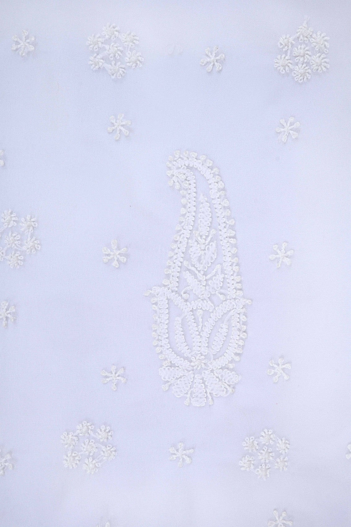 Ada Hand Embroidered White Georgette Lucknowi Chikankari Saree With Blouse A170290