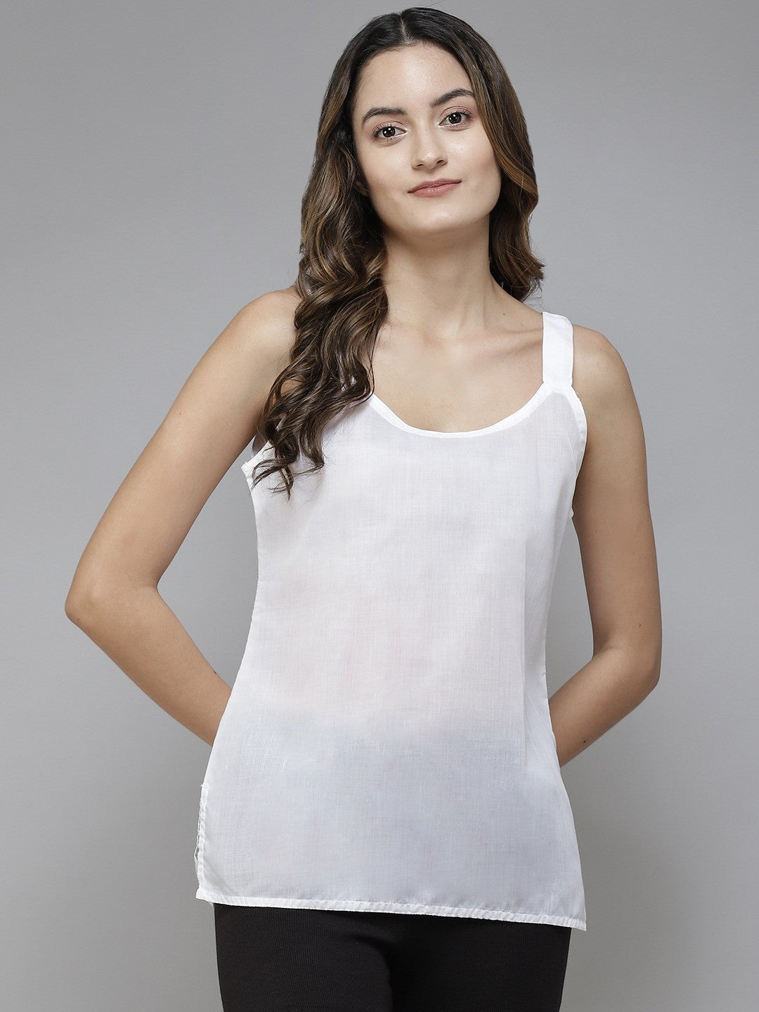 Ada White & Orange Cotton Short Slips Combo of 2 A111164.