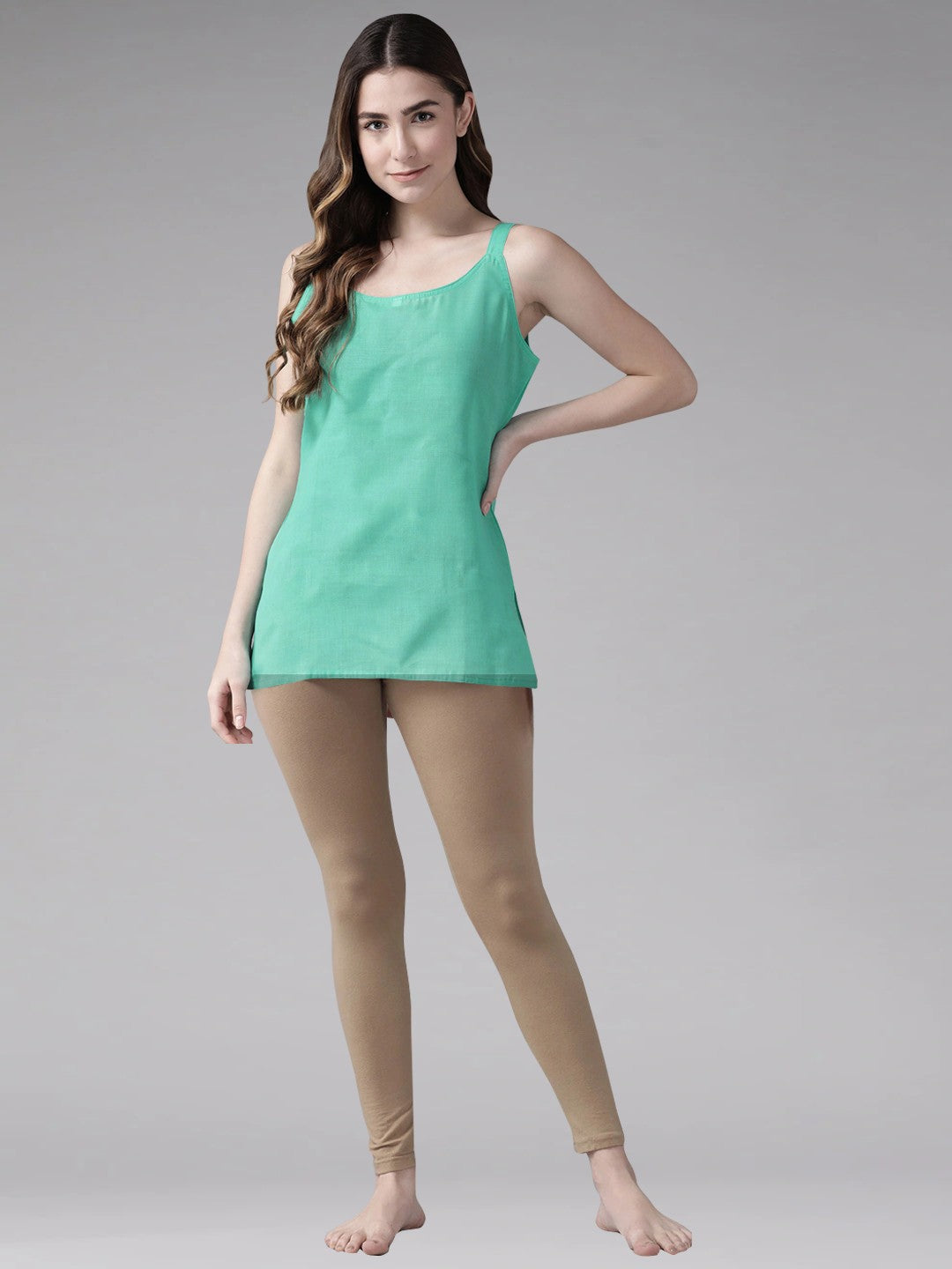 Ada Black and Sea Green Cotton Short Slips Combo of 2  A313336.