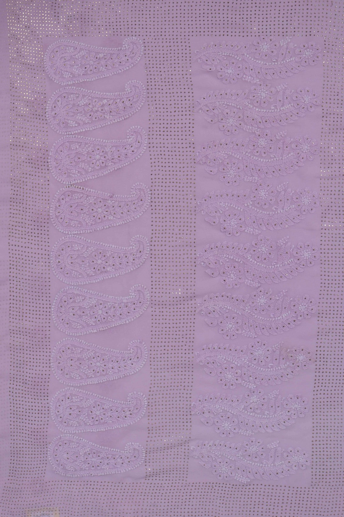 Ada Hand Embroidered Mauve Georgette Lucknowi Chikankari Saree/Blouse with Muqaish Work 01A217614