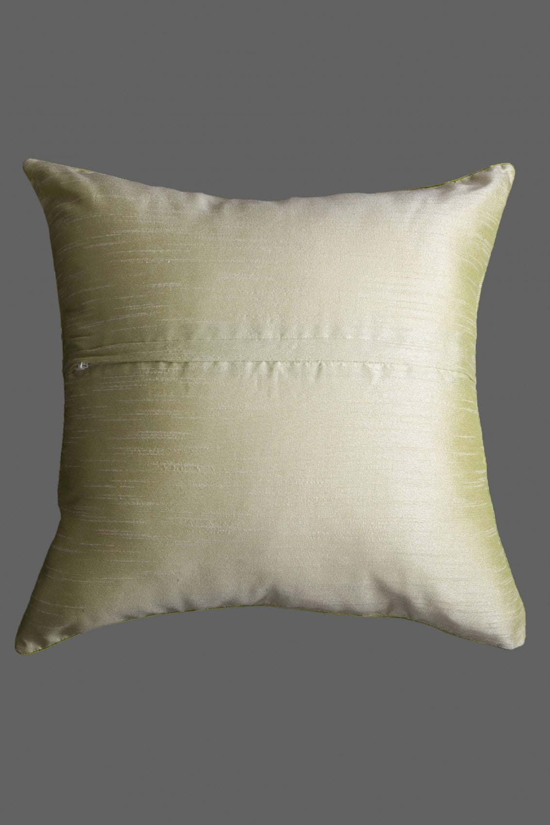 Ada Hand Embroidered Green Silk Lucknowi Chikankari Cushion Cover 01A108033