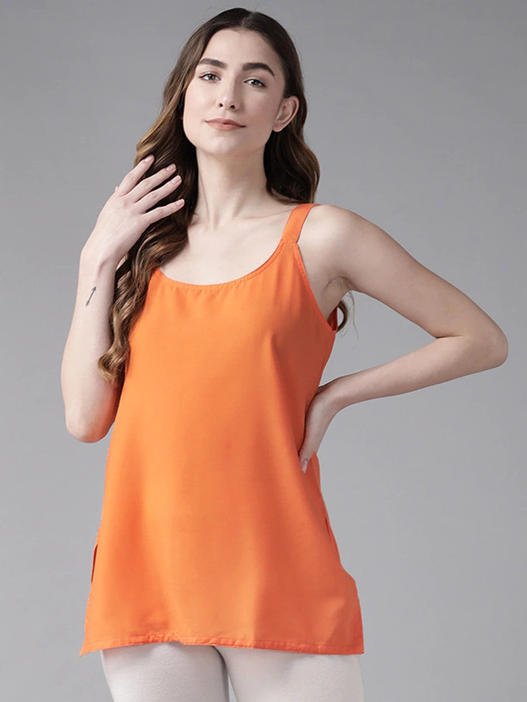 Ada Black and Orange Cotton Short Slips Combo of 2 A111155.