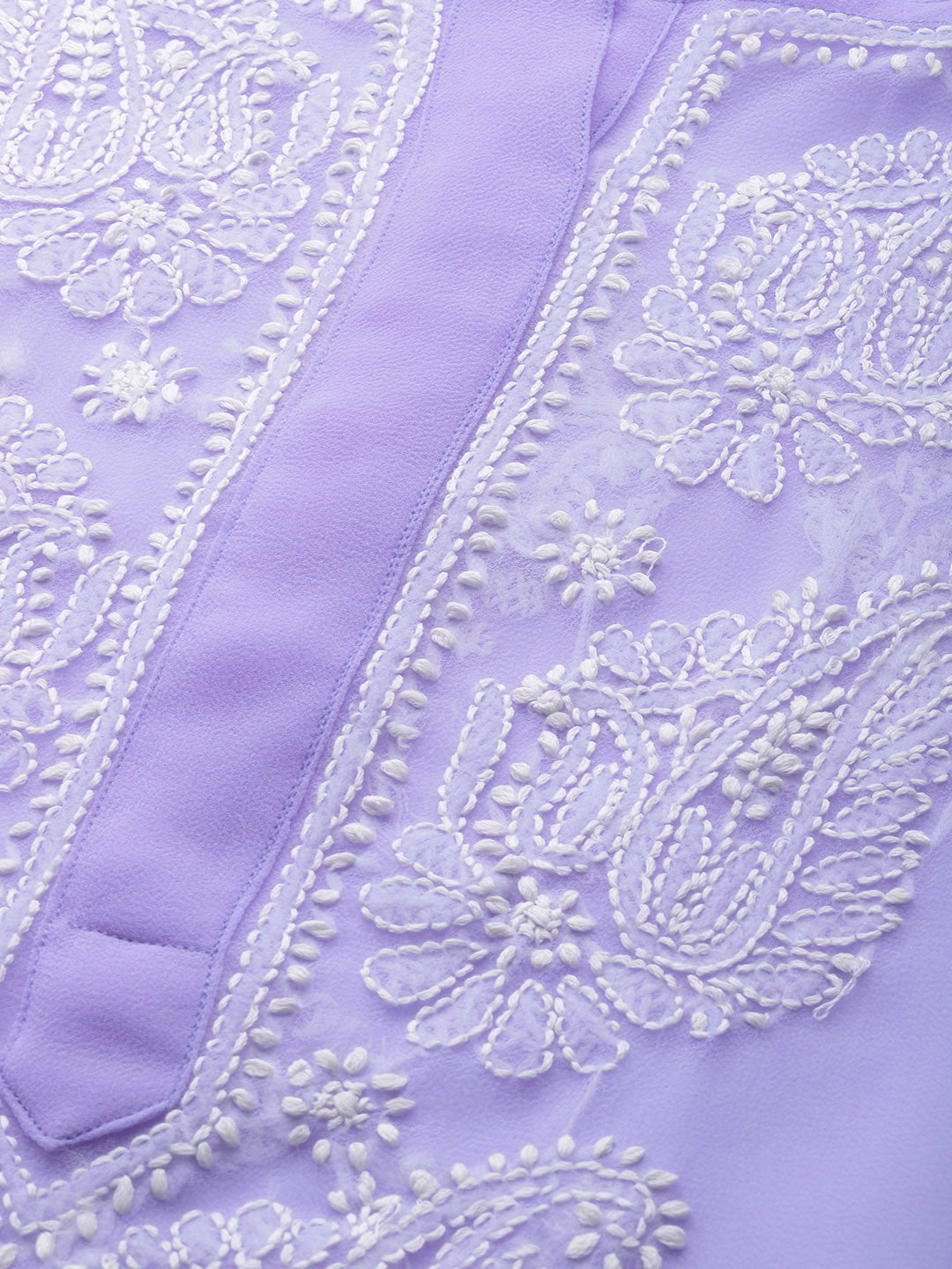 Ada Hand Embroidered Mauve Georgette Lucknowi Chikankari Kurta Set With Slip A811163