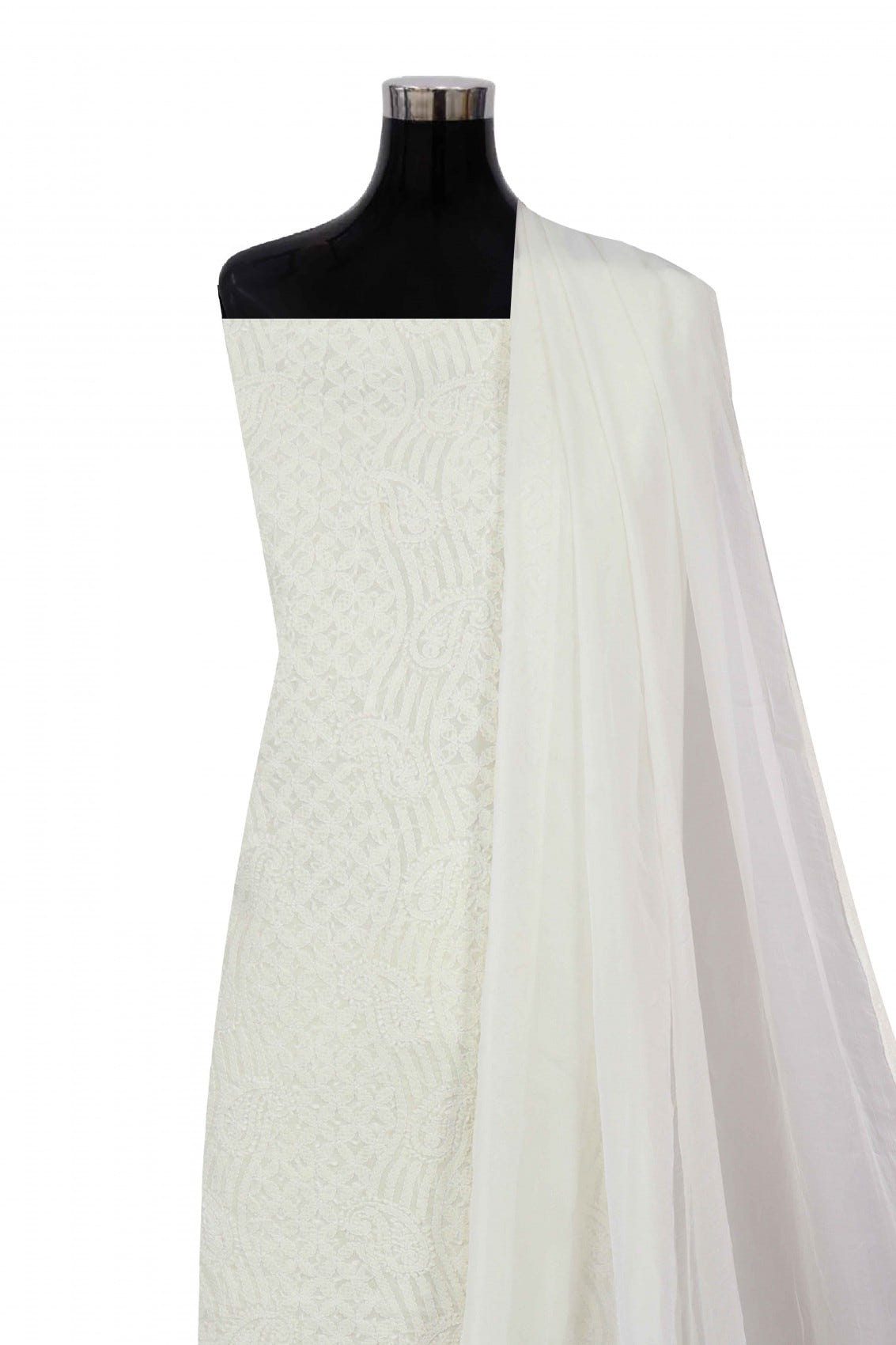 Ada Hand Embroidered Lemon Cotton Lucknowi Chikankari Unstitched Suit Piece 01A170181