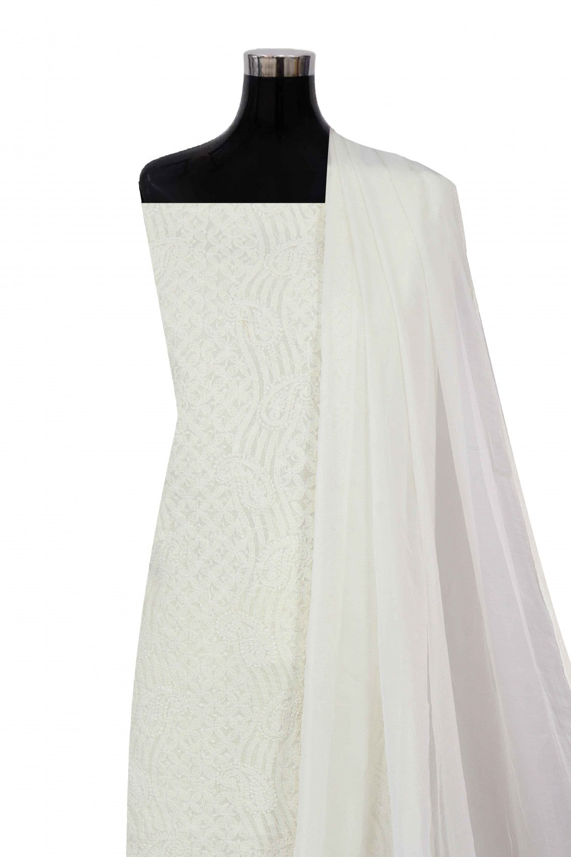Ada Hand Embroidered Lemon Cotton Lucknowi Chikankari Unstitched Suit Piece 01A170181