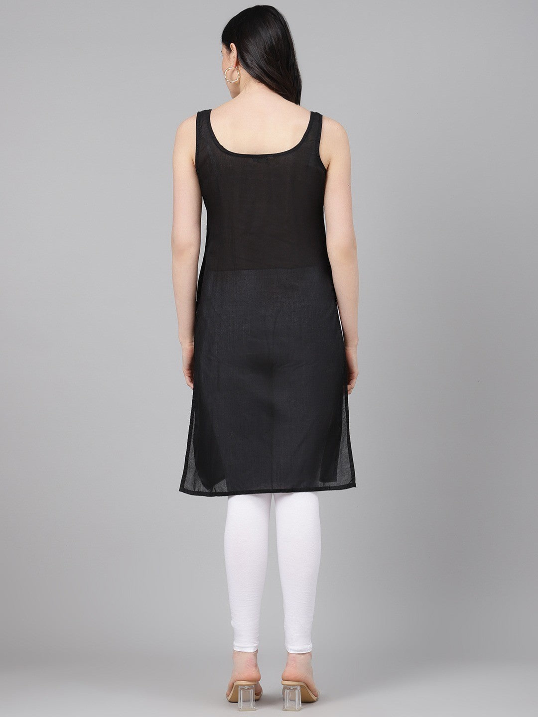 Ada Onion Pink and Black Cotton Long Slips Combo of 2 A293039.