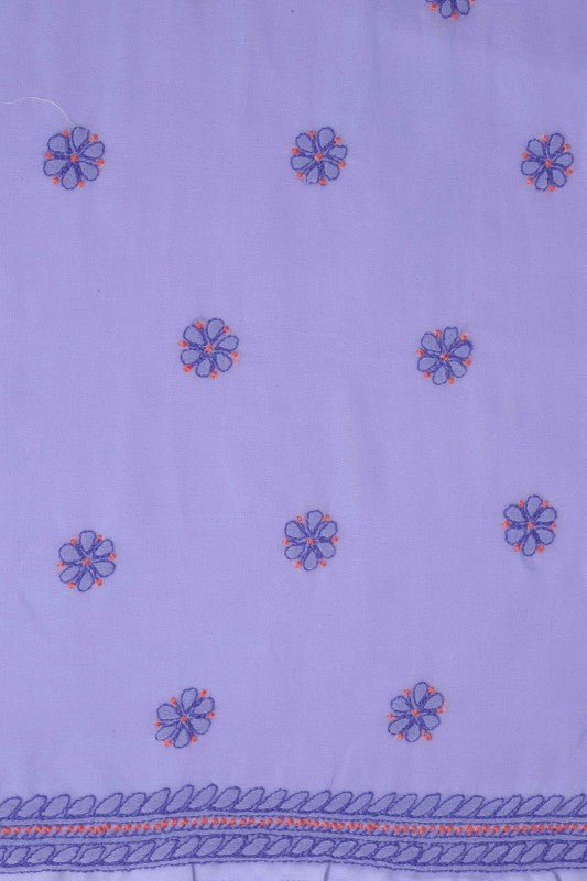 Ada Hand Embroidered Mauve Georgette Lucknowi Chikan Unstitched Suit Piece A211193