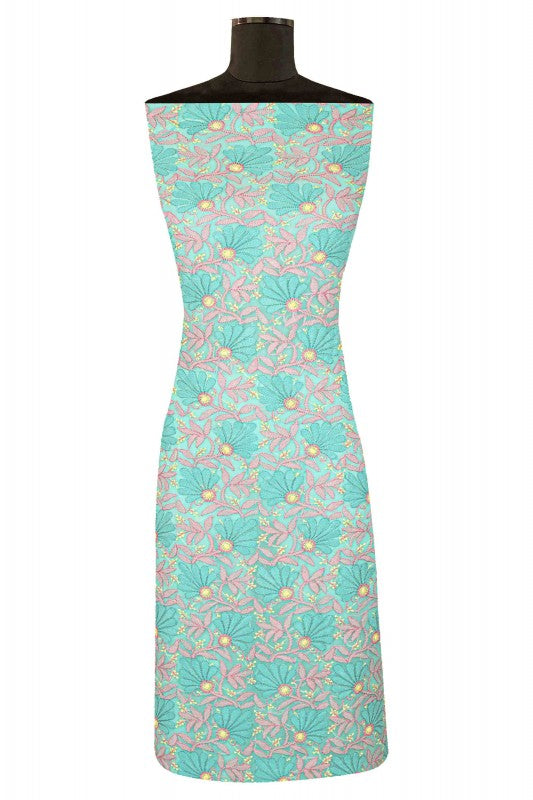 Ada Hand Embroidered Sea Green Georgette Lucknowi Chikan Unstitched Suit Piece A593501